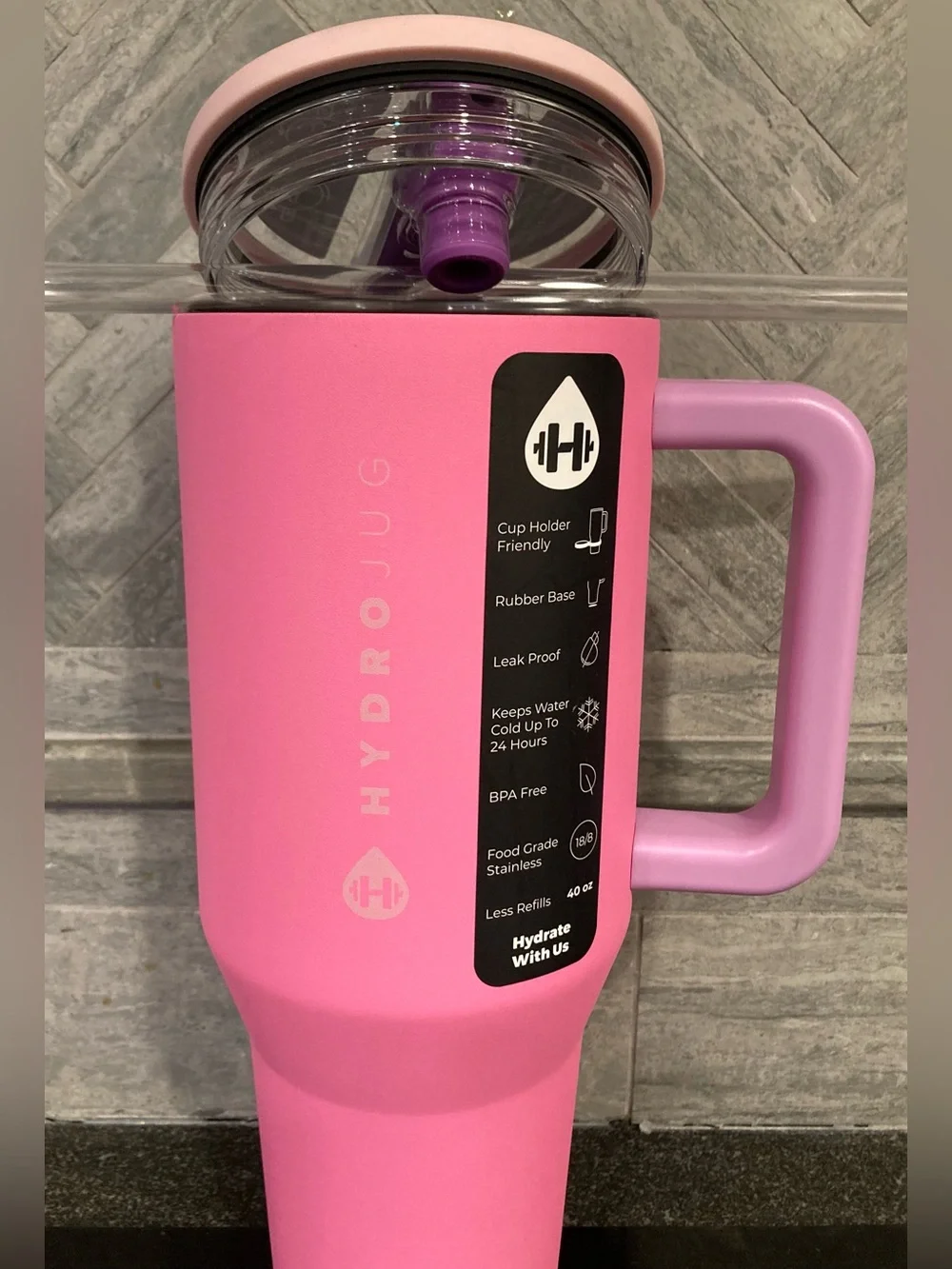 HydroJug Pink Sugar Traveler Tumbler 40oz